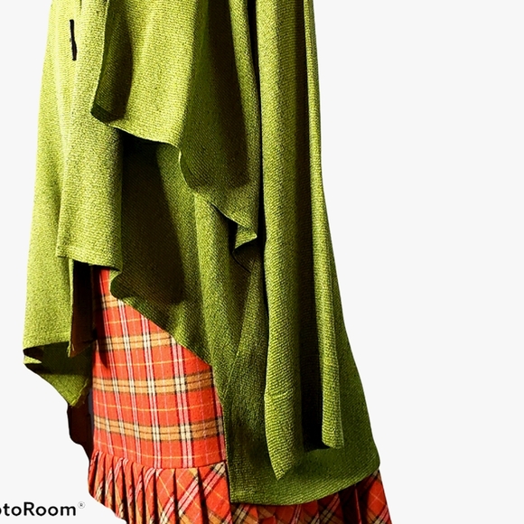 Vintage Lagenlook Aysemetrical Art to Wear Big Shirt Cape Drape Carole Thomkins - Picture 3 of 15